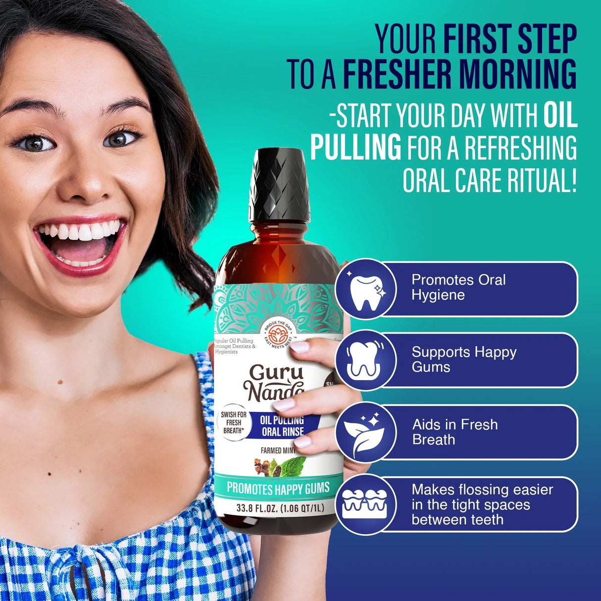 Cocomint Oil Pulling with 7 Essential Oils & Vitamins D3, E & K2