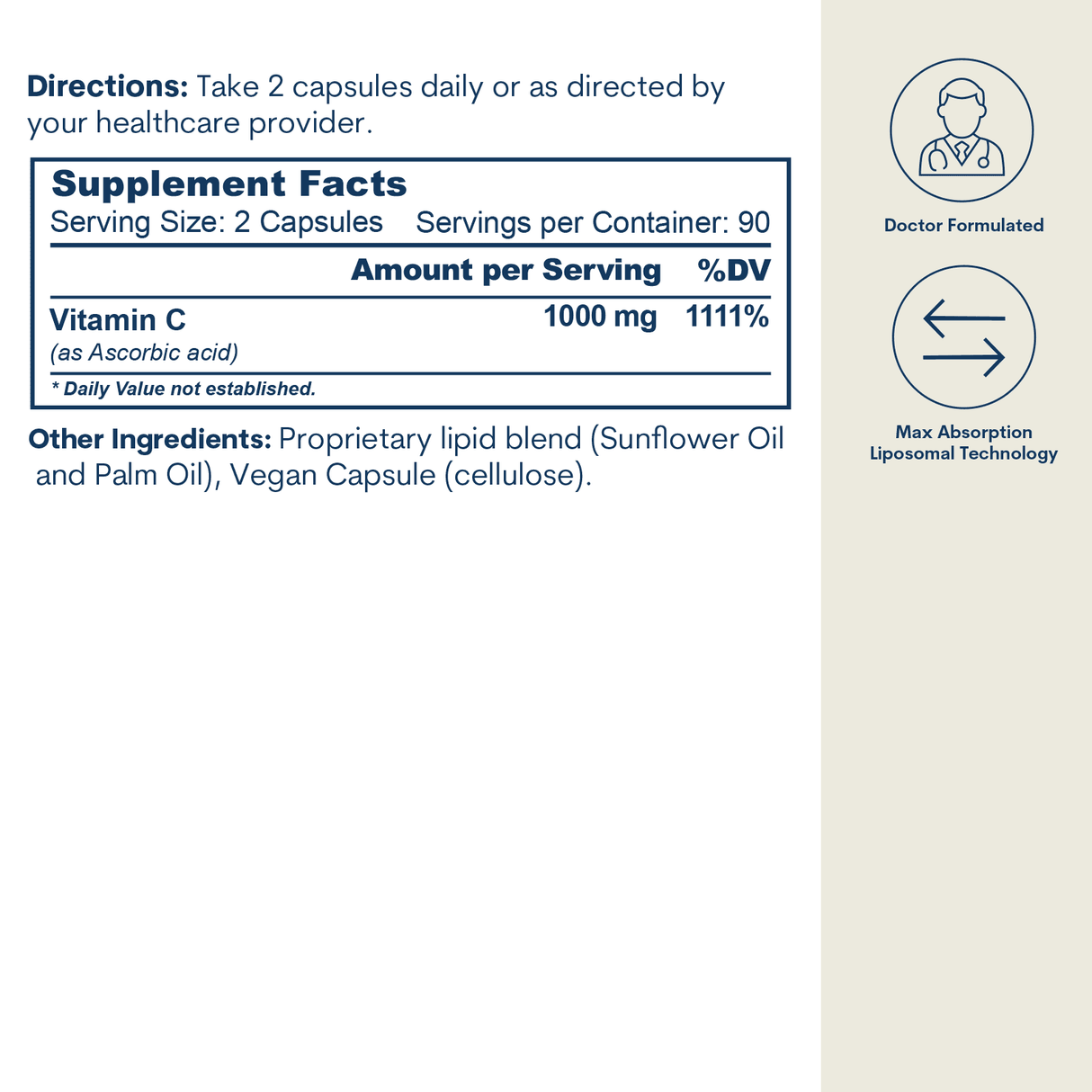 Liposomal Vitamin C - Capsules (180 Count / 90 Servings)
