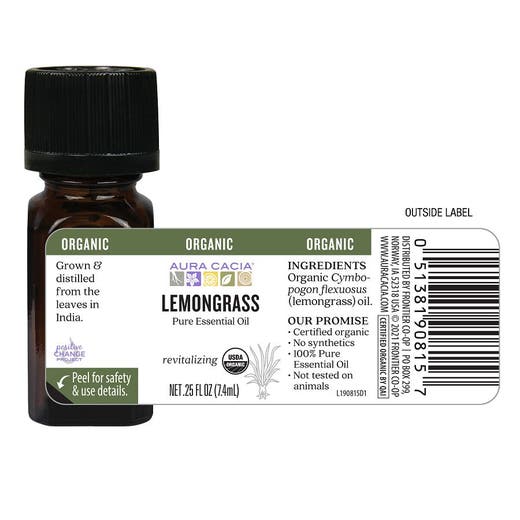 Organic Essential Oil - Lemongrass .25 oz Oil