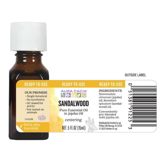 Precious Essentials Sandalwood Blended with Jojoba Oil .5 fl. oz. (15 ml)Oil