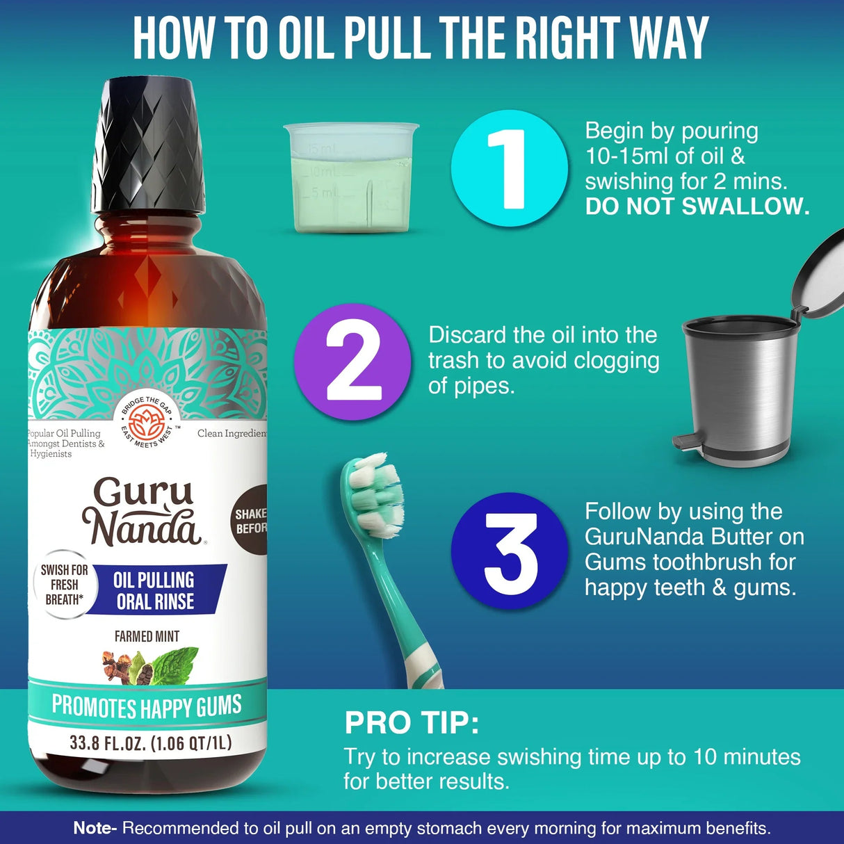 Cocomint Oil Pulling with 7 Essential Oils & Vitamins D3, E & K2