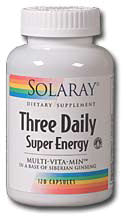 Solaray, Three Daily Super Energy With Iron 120 Capsules