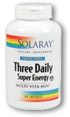 Solaray, Three Daily Super Energy Iron Free 120 Capsules
