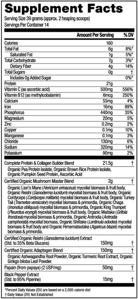 Mushroom Master Blend Chocolate Protein