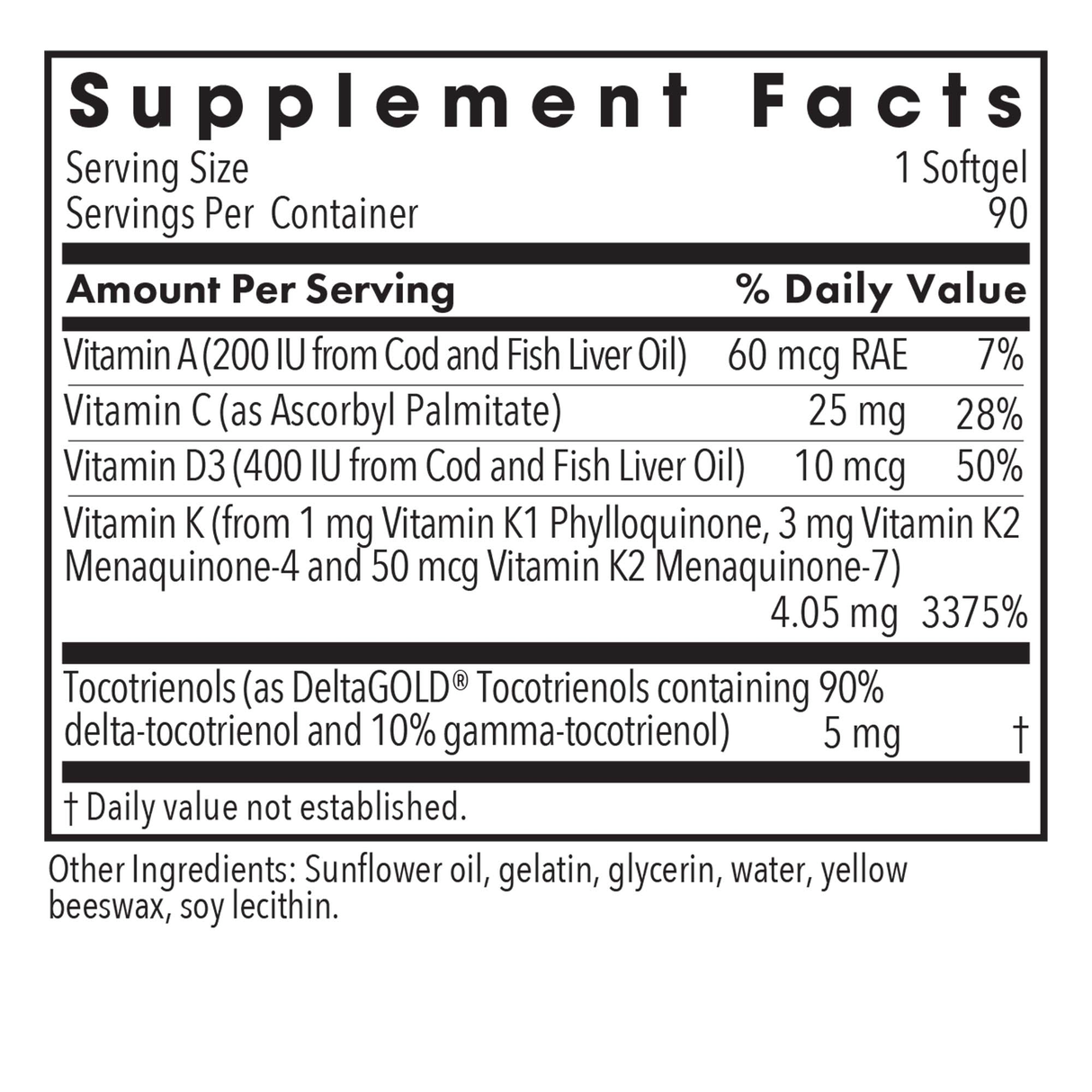 Full Spectrum Vitamin K 90 Softgels