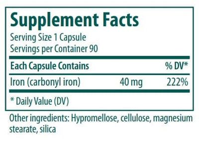 Iron 40mg 90c 40 MG 90Vegan Capsules