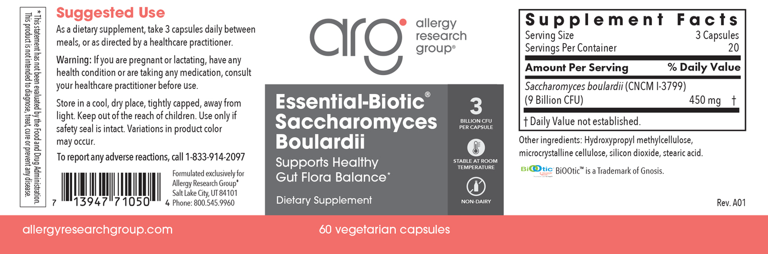 Essential-Biotic Saccharomyces Boulardii 60Veggie Caps
