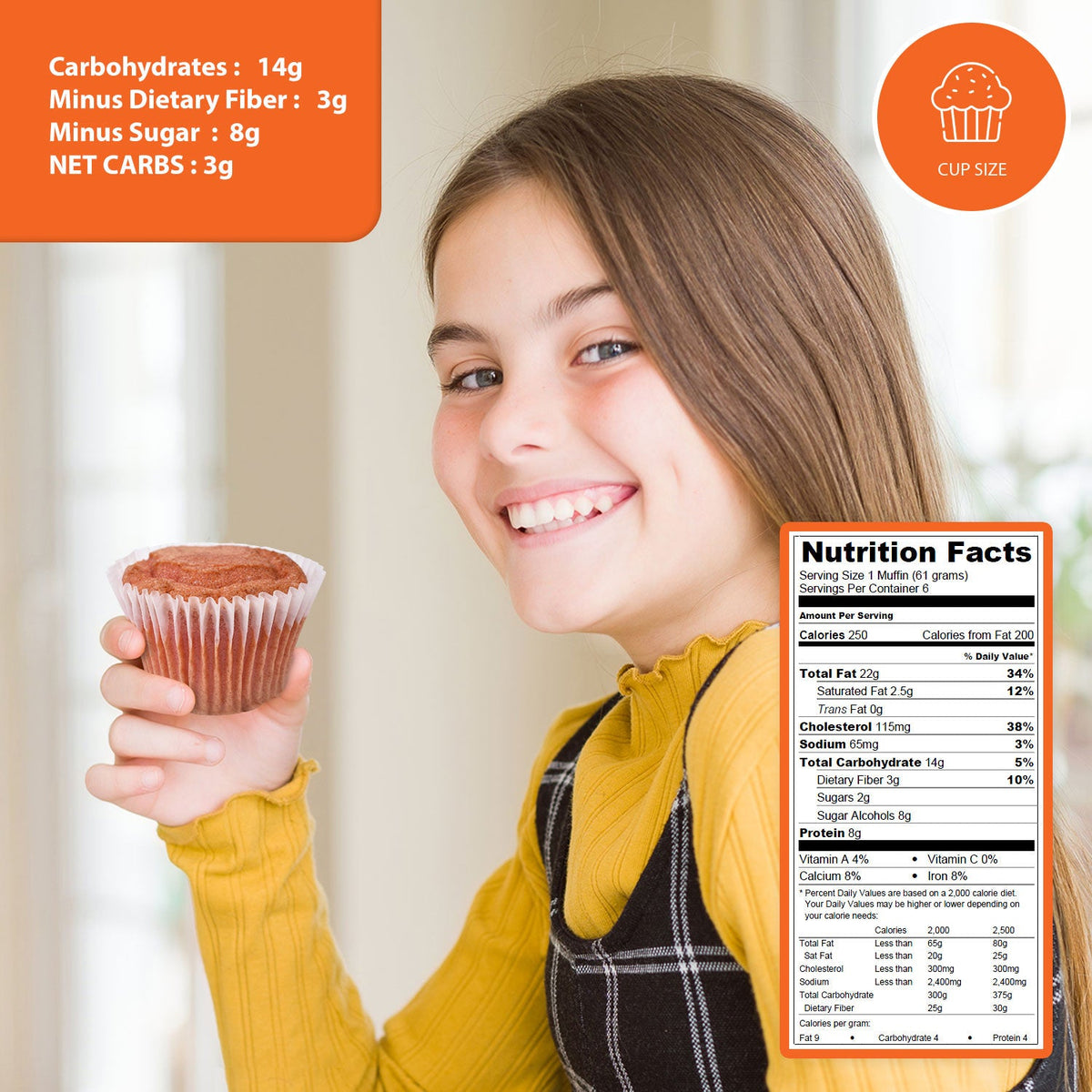 Carbolicious Strawberry Muffin (6 Muffins) Low-Carb Sugar-Free 2g Carbs per muffin Keto, Atkins Diabetic, Friendly