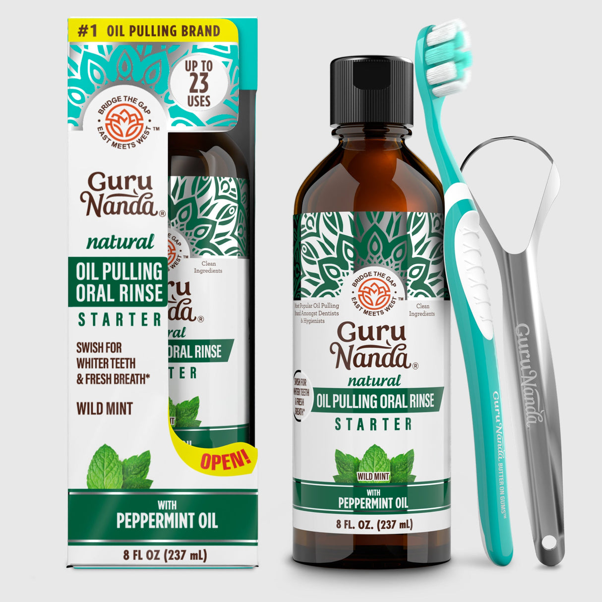 Coconut & Peppermint Oil Pulling, Starter Kit – 8 fl. oz.