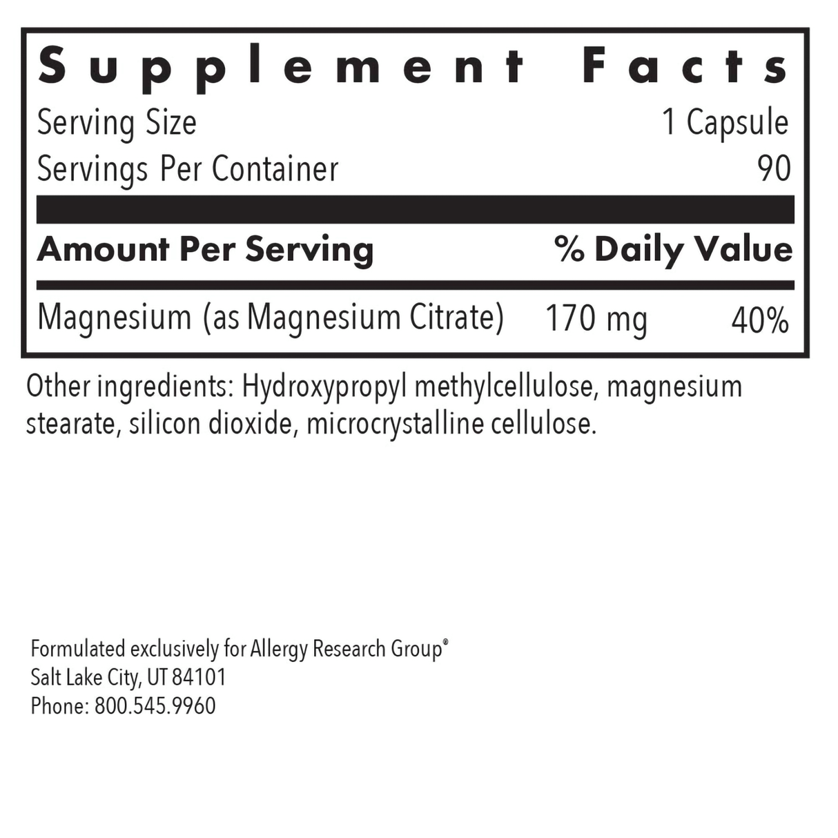 Magnesium Citrate 90Veggie Caps