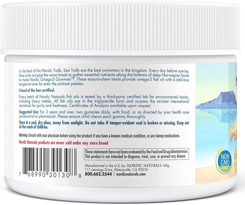 Nordic Omega-3 Gummies 60 Gummies Tangerine