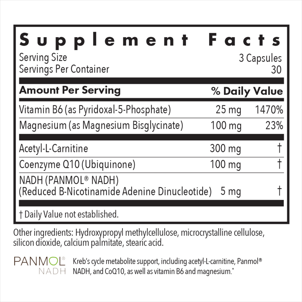 Mitochondrial Cofactors 90Veggie Caps