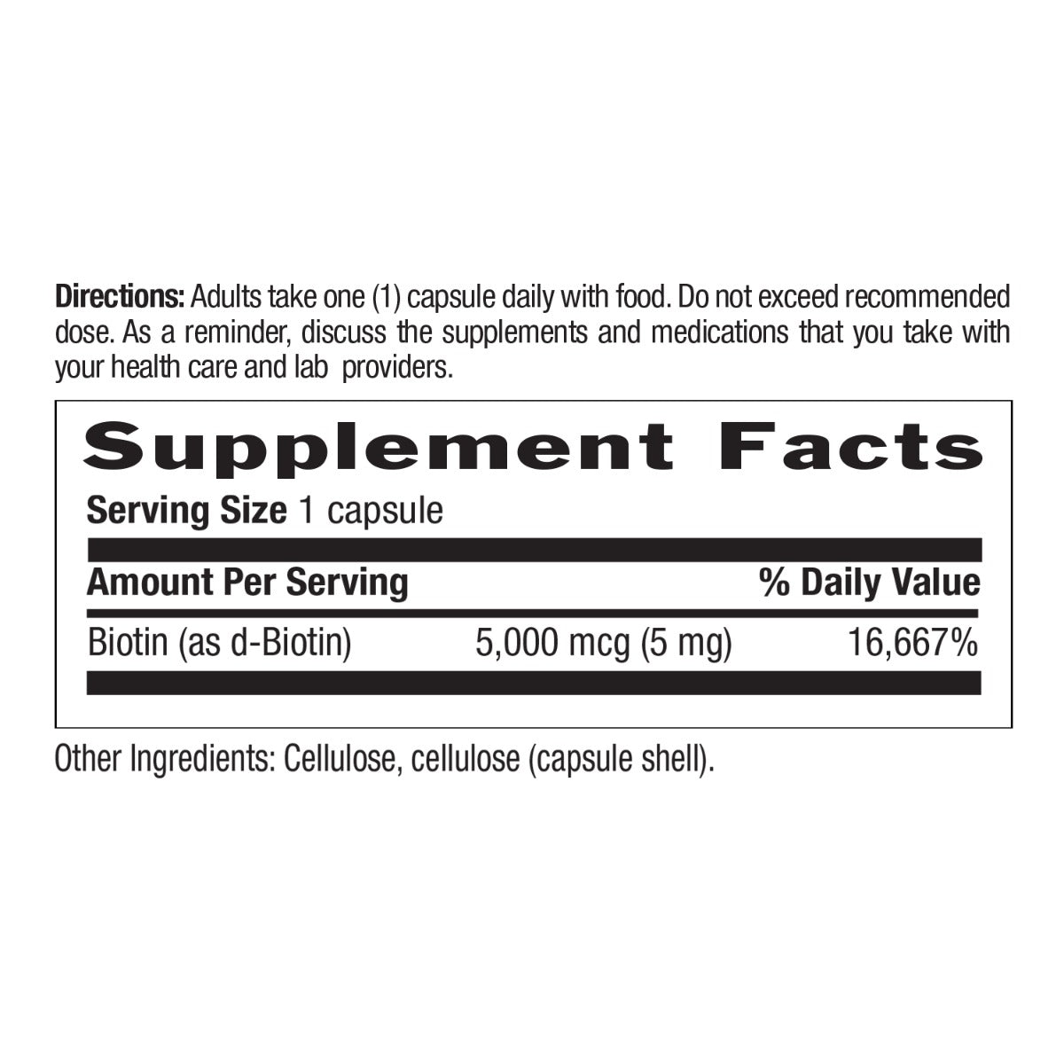 Biotin 5 MG 120 Vegan Capsules