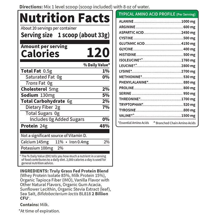 SPORT Certified Grass Fed Whey 660 G Powder Vanilla