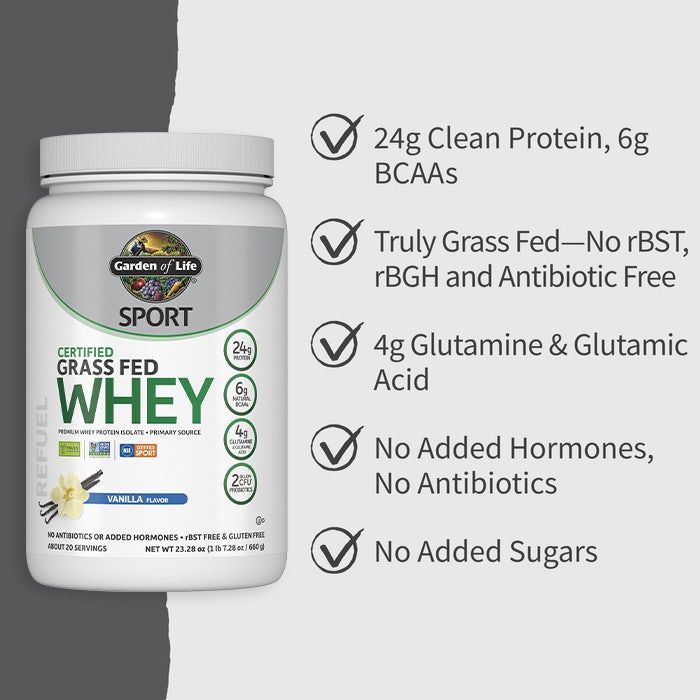 SPORT Certified Grass Fed Whey 660 G Powder Vanilla