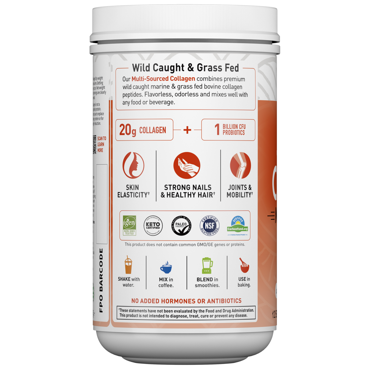 Wild Caught & Grass Fed Collagen Multi-Sourced (PRODUCT EXPIRES 12/31/2023. REG PRICE $20.99)