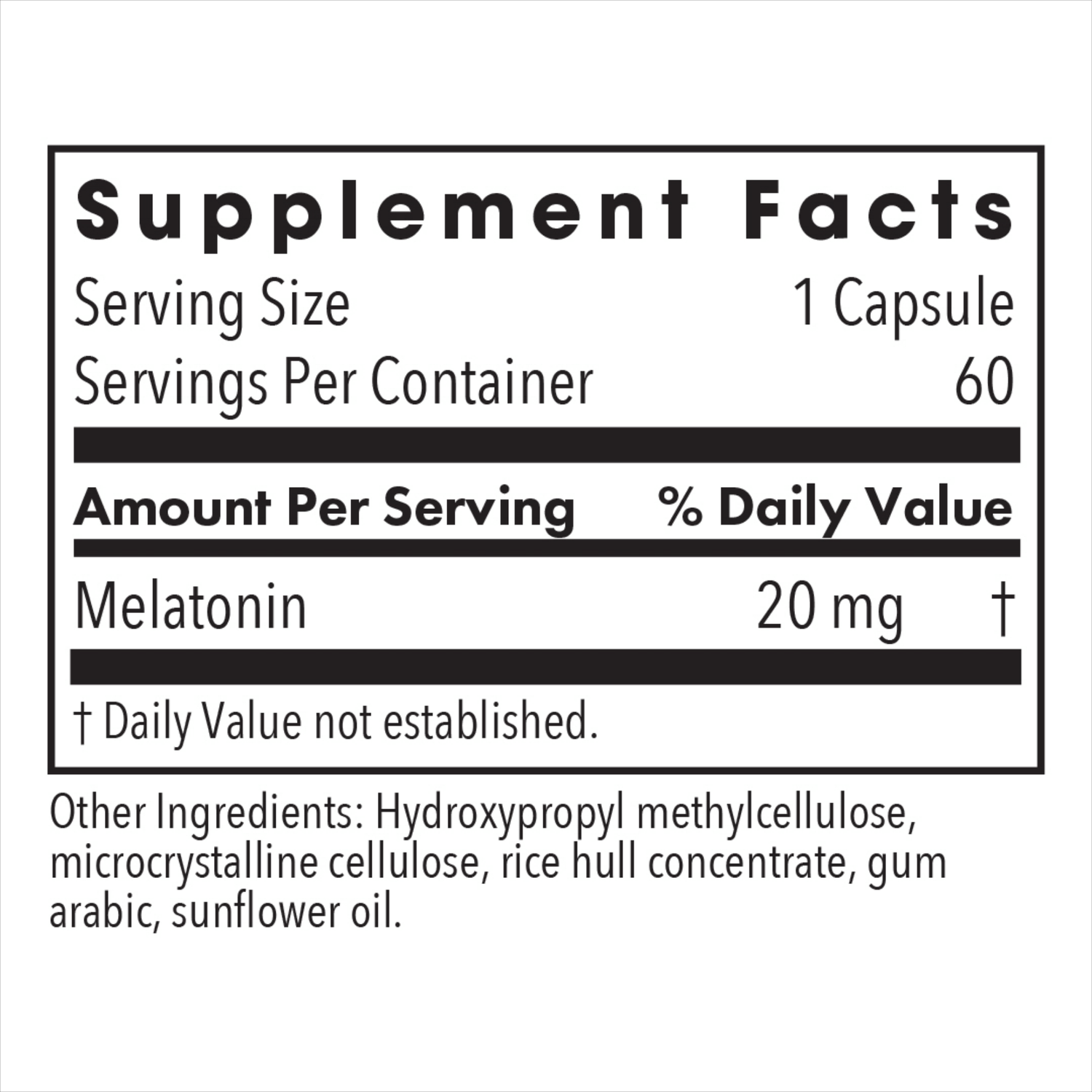 Melatonin 20 MG 60Veggie Caps