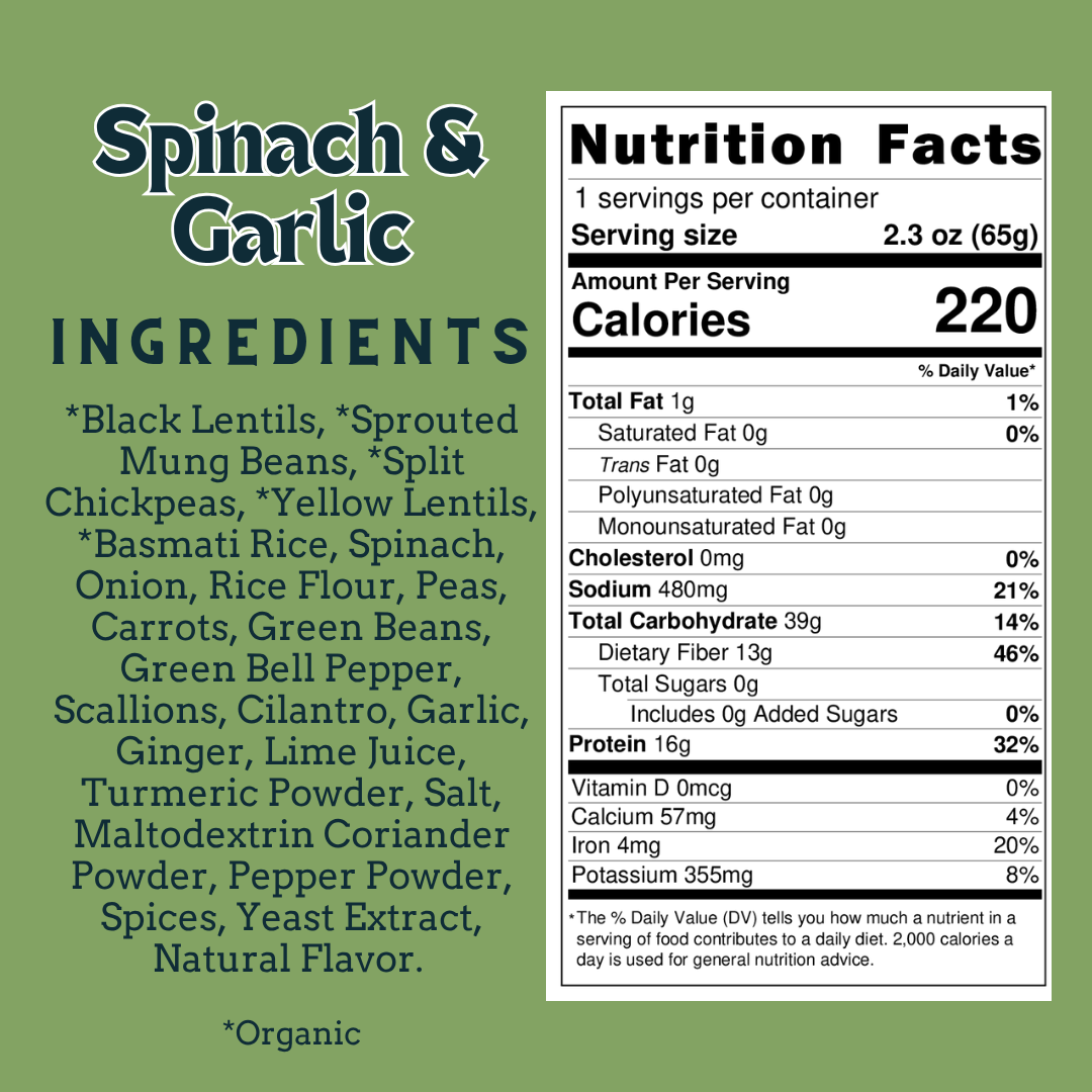 Spinach & Garlic - Sprouted Power Bowl (6 Pack)