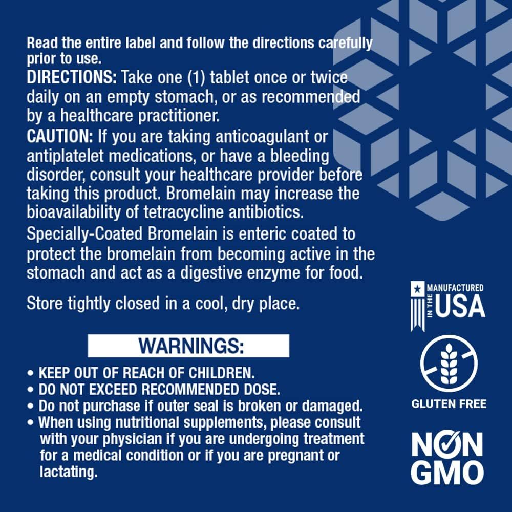 Specially-Coated Bromelain 500 MG 60 Tablets