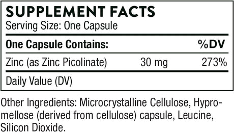 Double Strength Zinc Picolinate 30 MG 60 Veggie Caps