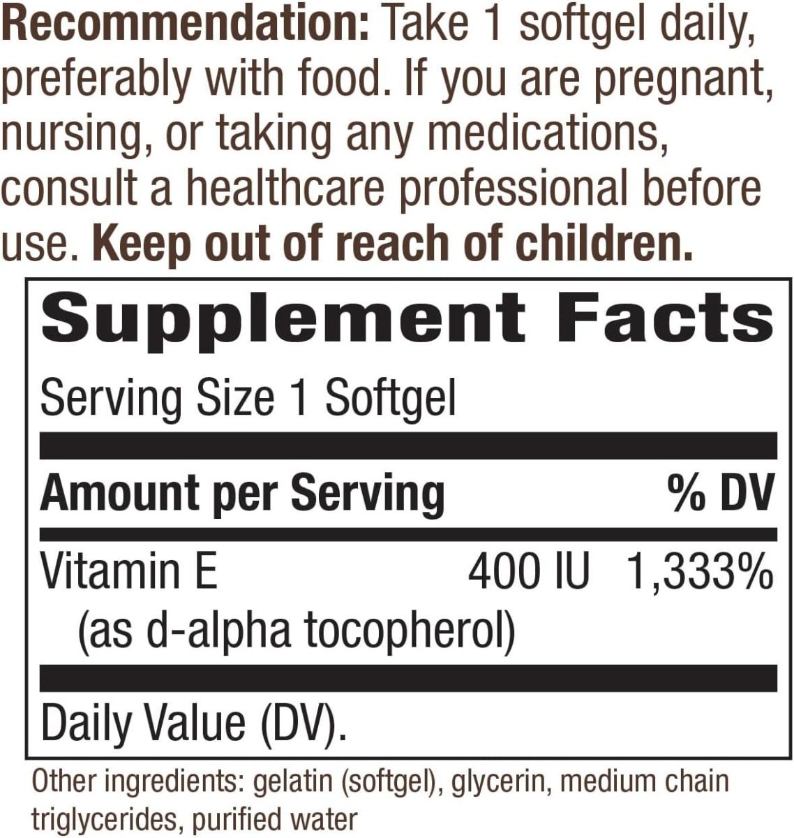 Vitamin E 400 IU 100Softgels