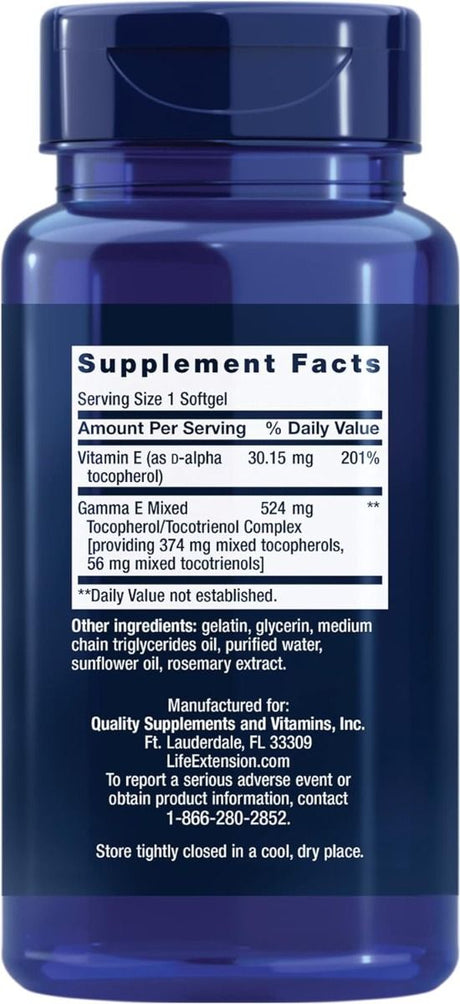Gamma E Tocopherol/Tocotrienols 60 Softgels