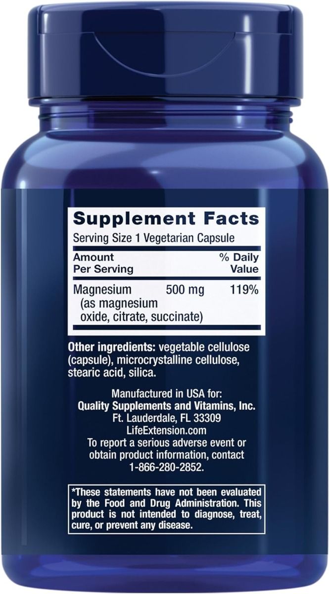 Magnesium Caps 500 MG 100 Veggie Caps
