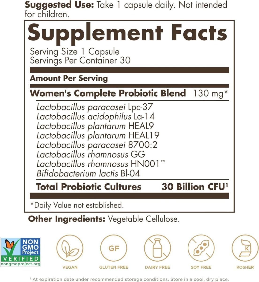 Women's Complete Probiotic 30 Billion 30Vegan Capsules
