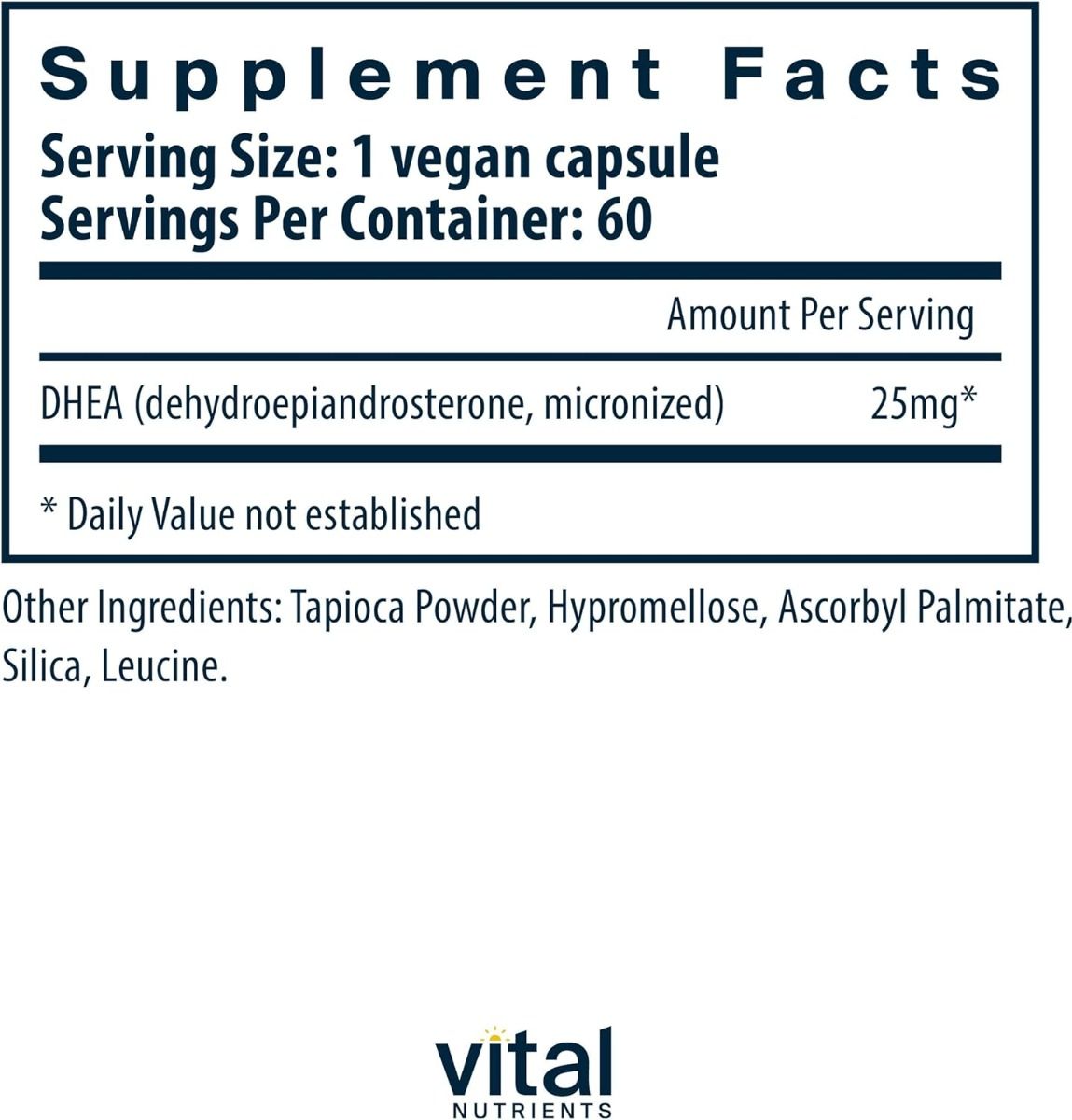 DHEA 25 MG 60 Capsules
