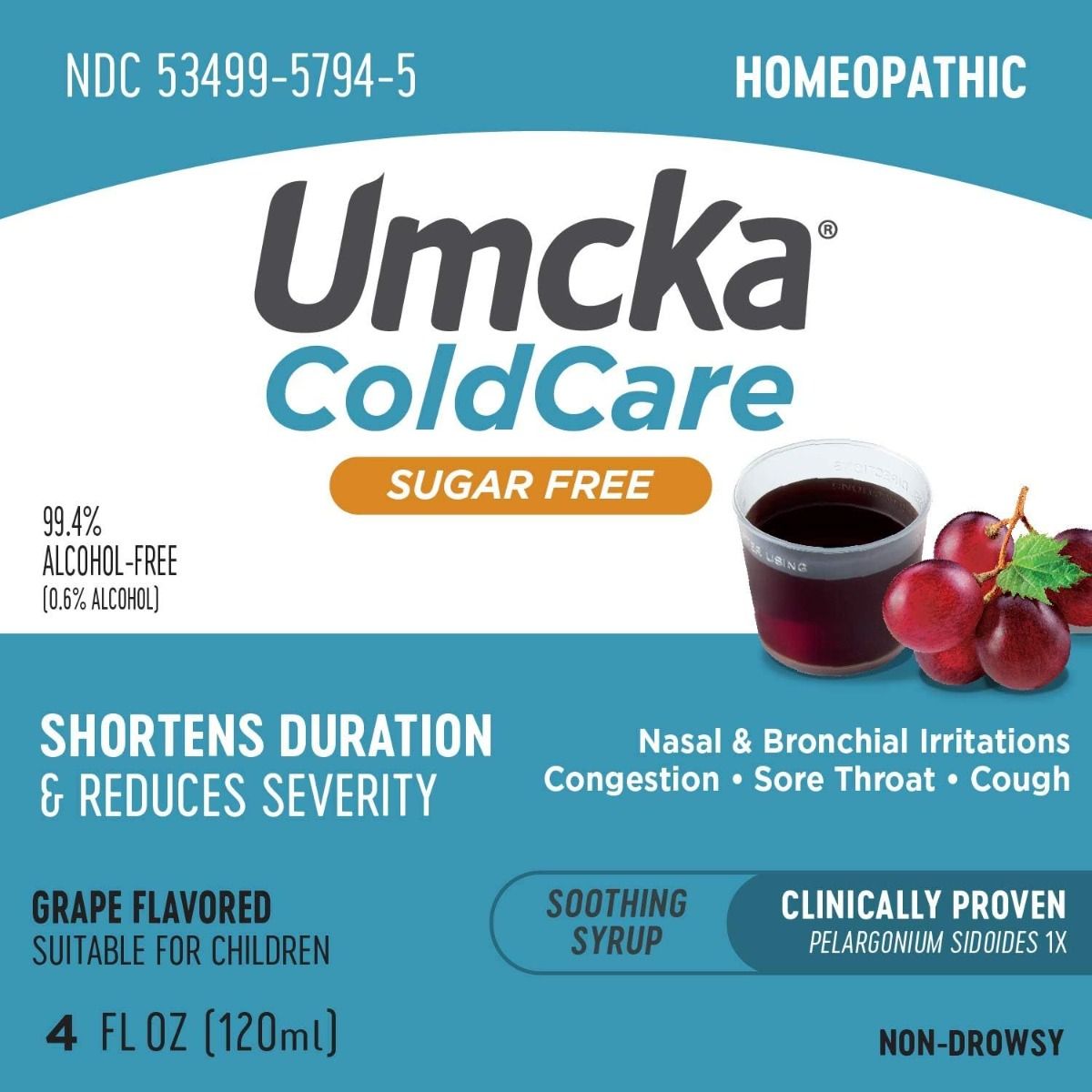 Umcka ColdCare Sugar-Free 4 OZSyrupGrape