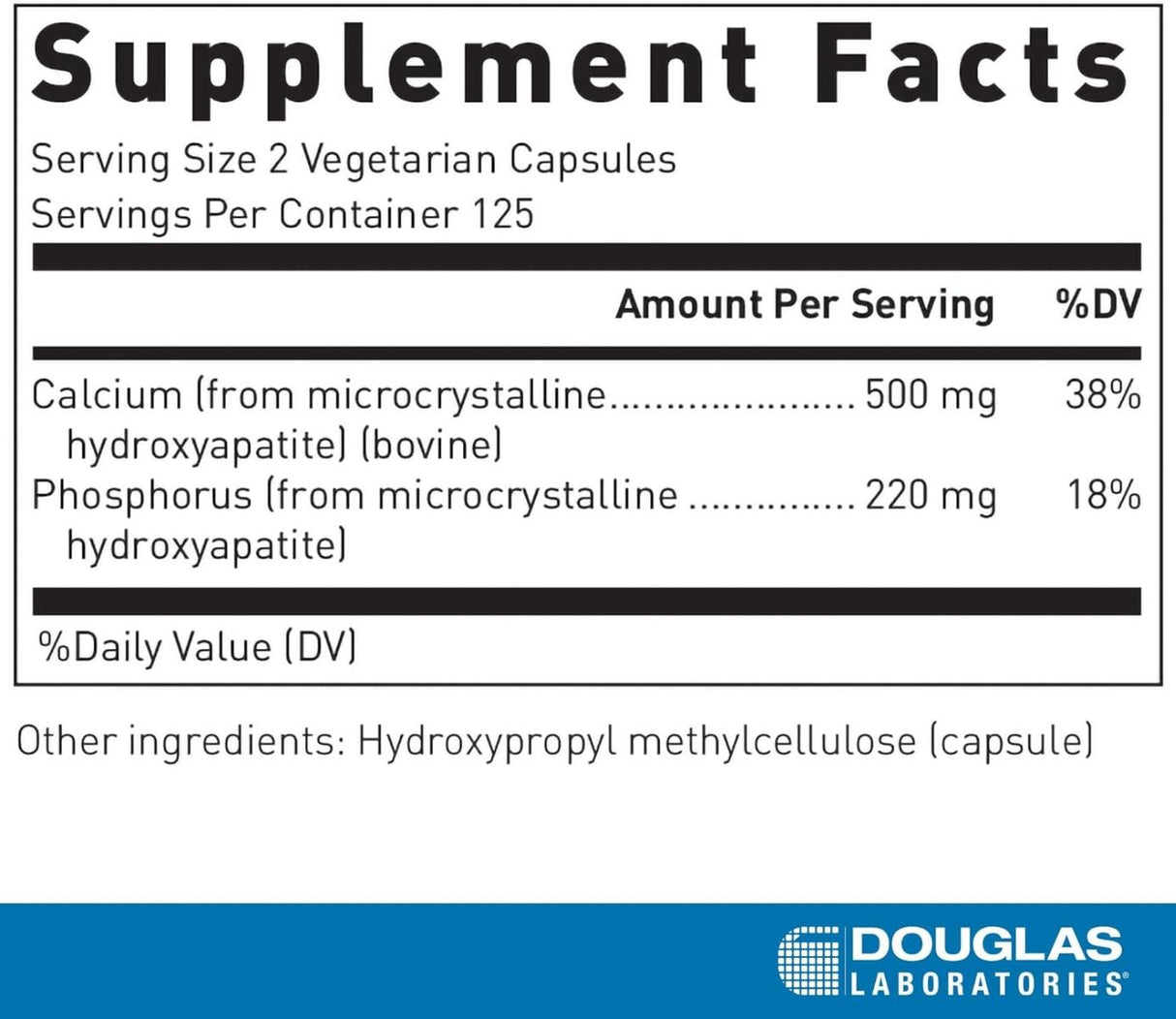 Calcium Microcrystalline Hydroxyapatite 250 Capsules