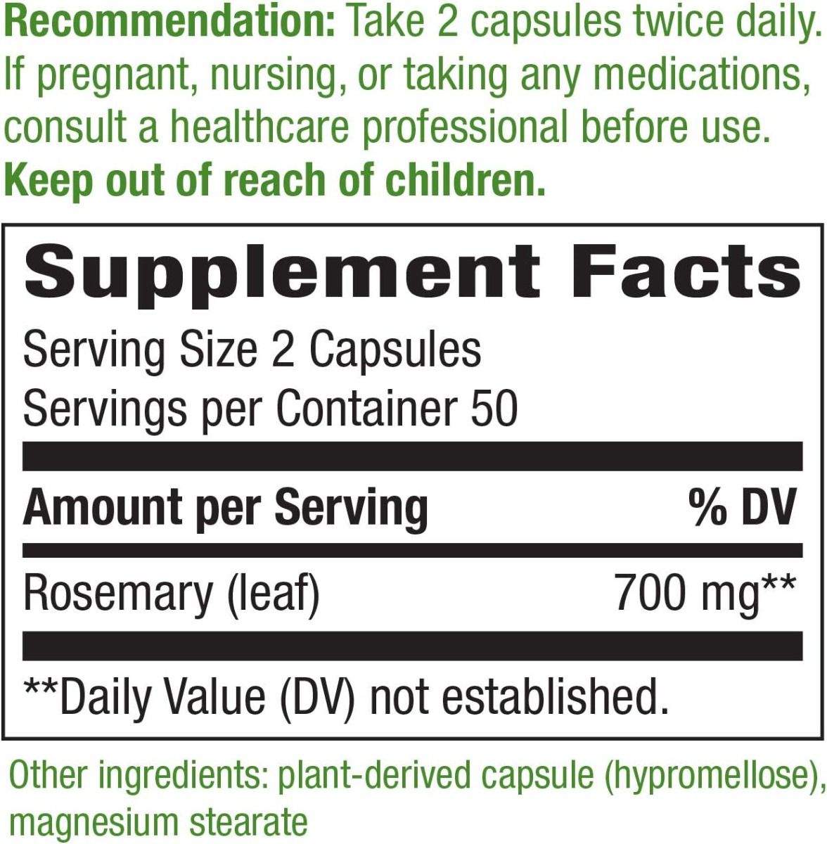 Rosemary Leaf 100Capsules