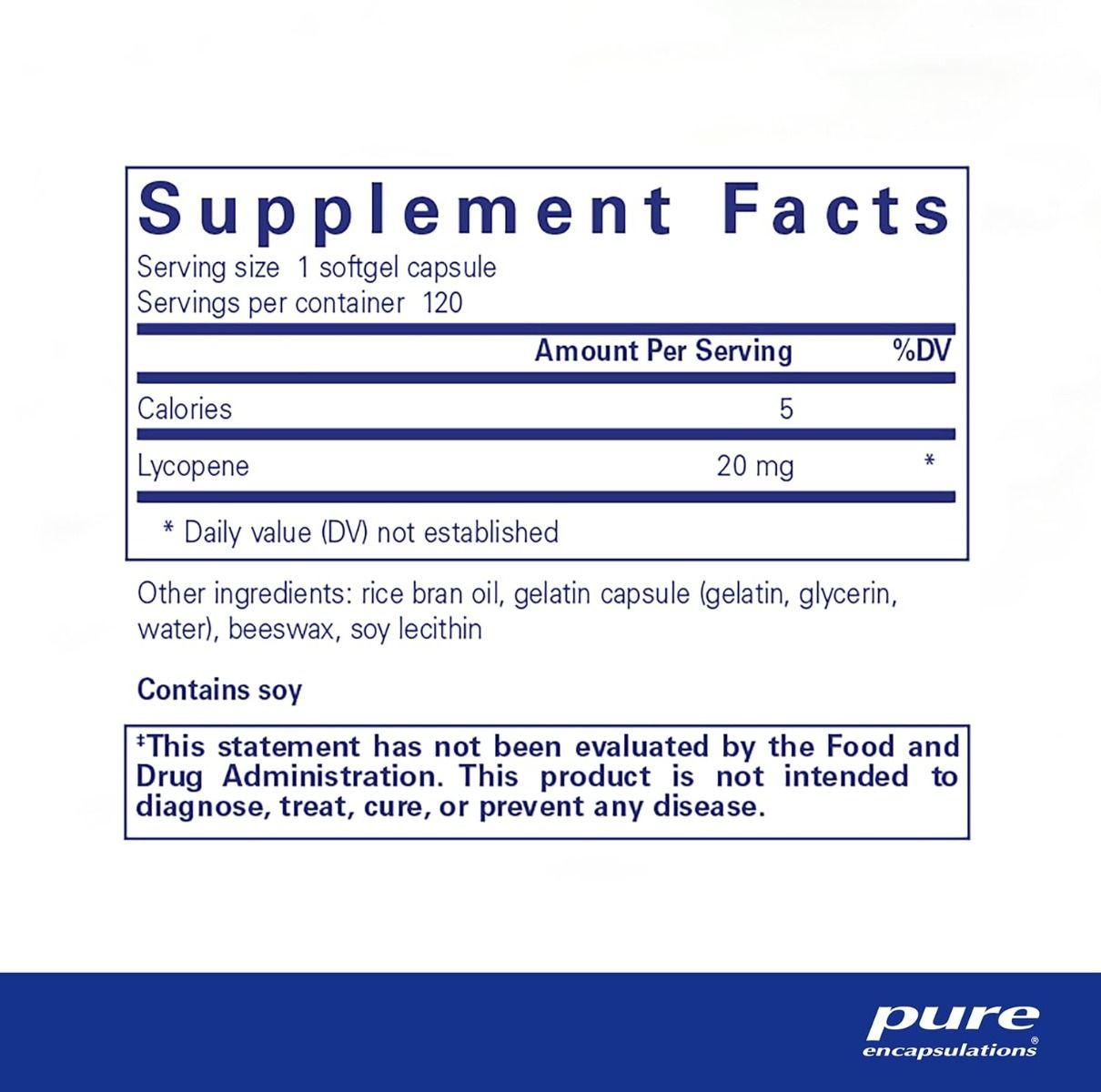 Lycopene 20 MG 120 Capsules