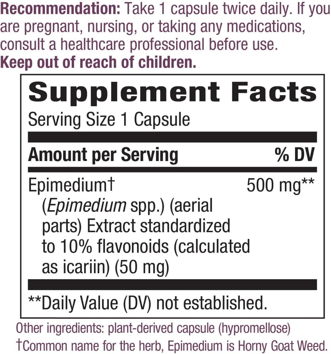 Horny Goat Weed Standardized 60Capsules