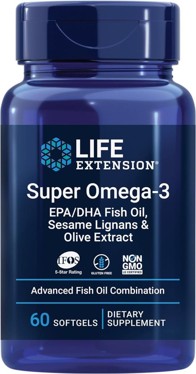 Super Omega-3 EPA/DHA with Sesame Lignans & Olive Fruit Extract 60 Softgels