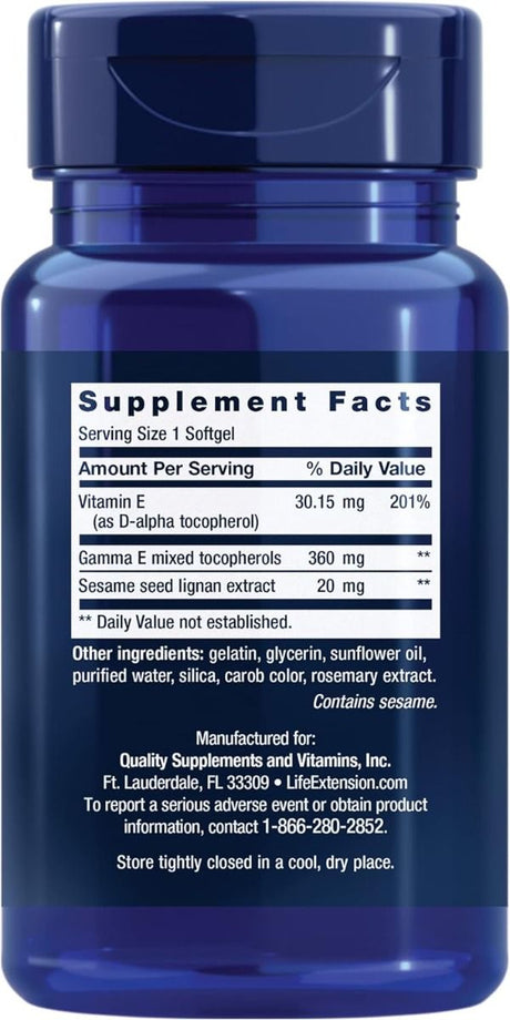 Gamma E Tocopherol With Sesame Lignans 60 Softgels