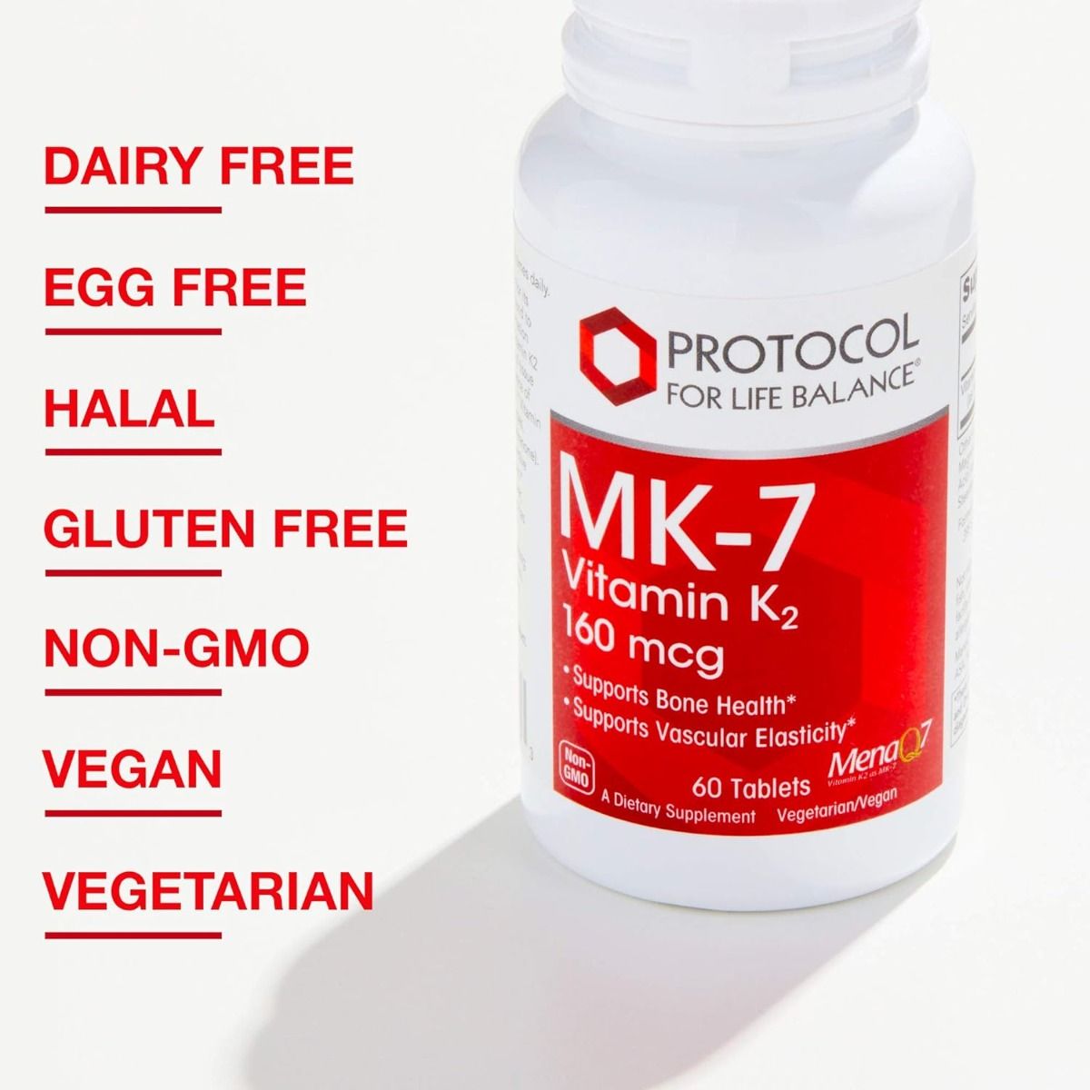 MK-7 Vitamin K2 160 MCG 60 Vegan Tablets