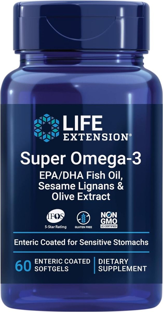 Super Omega-3 EPA/DHA with Sesame Lignans & Olive Fruit Extract (Enteric Coated) Softgels