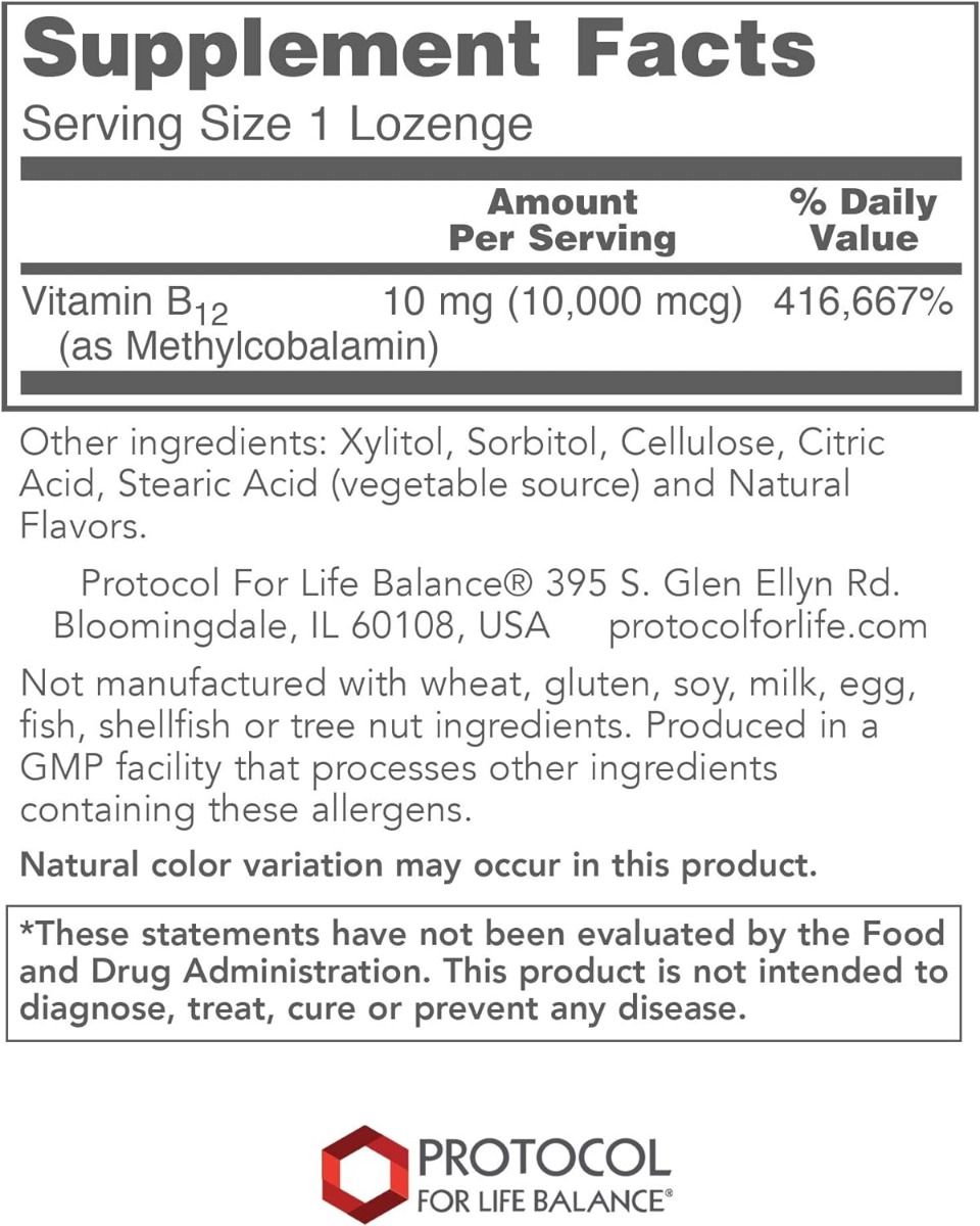 Methyl B12 10,000 MCG 60Lozenges