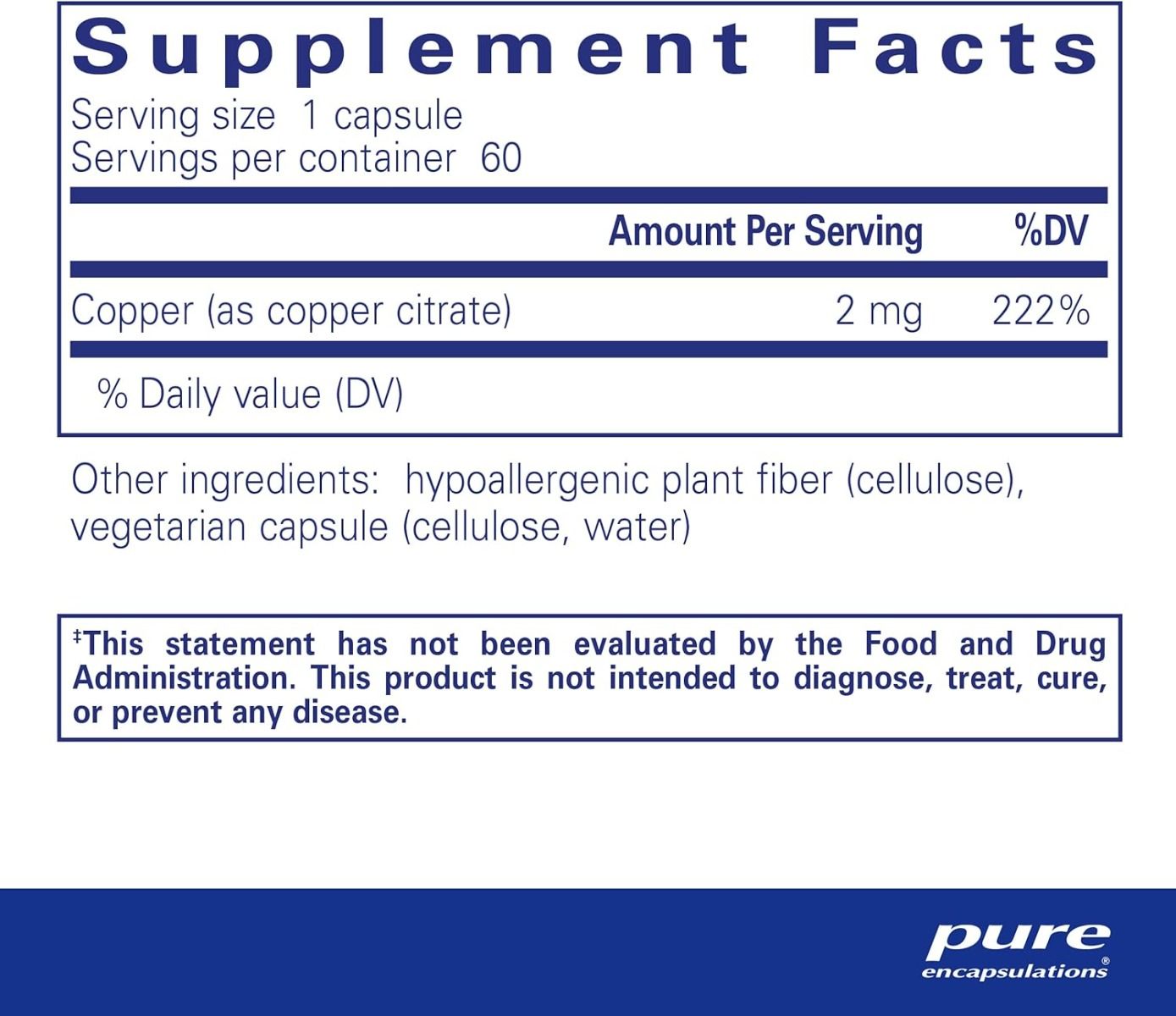 Copper Citrate 2 MG 60 Capsules