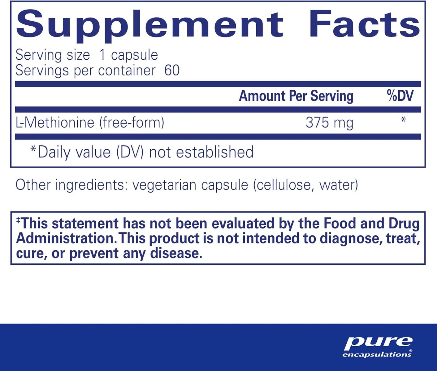 I-Methionine 375 MG 60 Capsules
