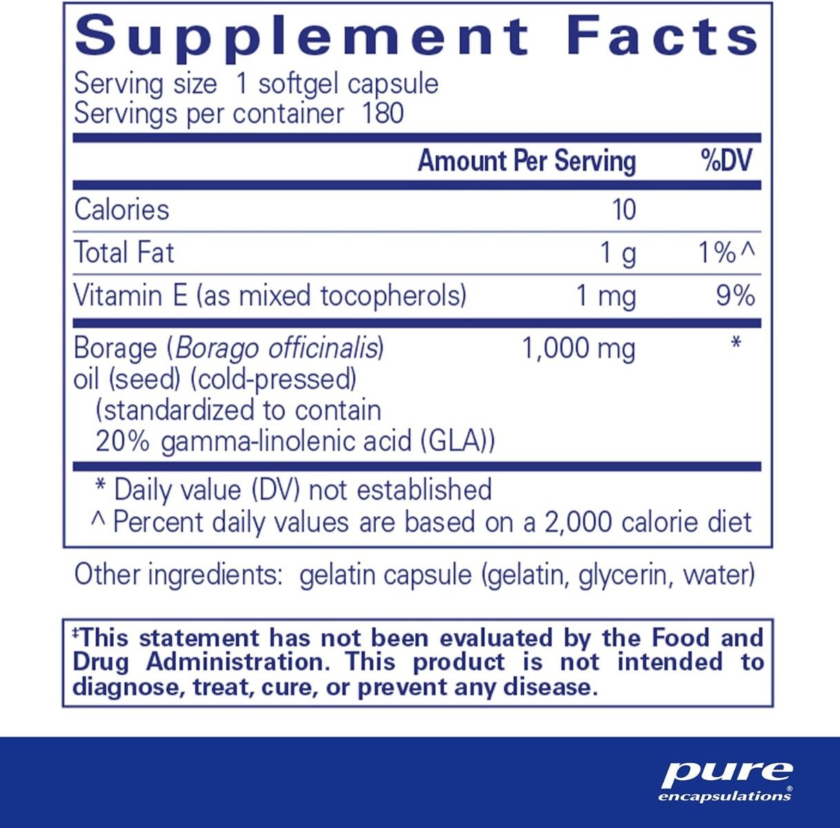 Borage Oil 1000 MG 180 Capsules