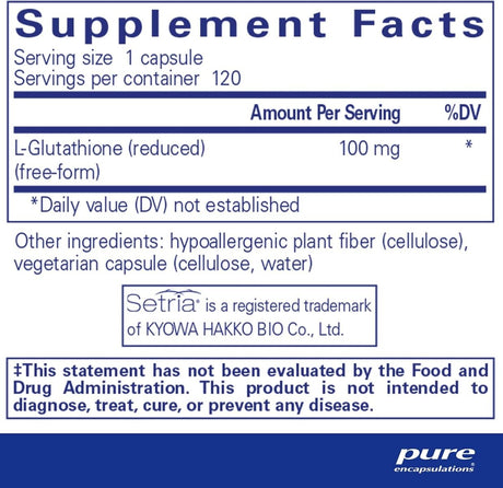 Reduced Glutathione 120 Veggie Caps