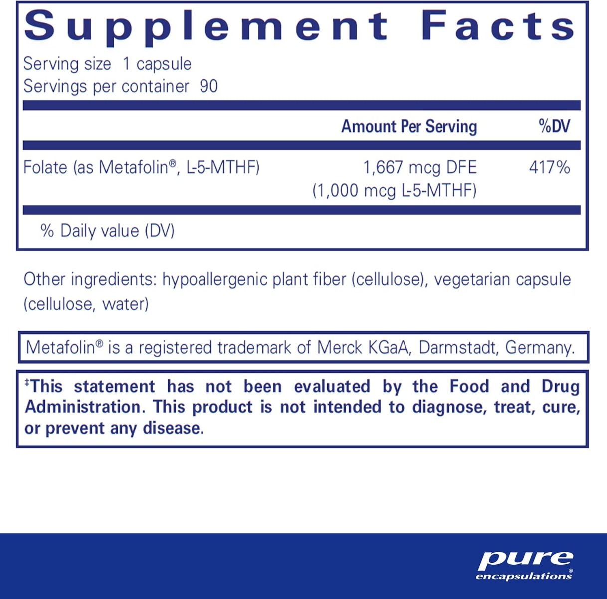 Folate 1,000 1000 MCG 90 Veggie Caps