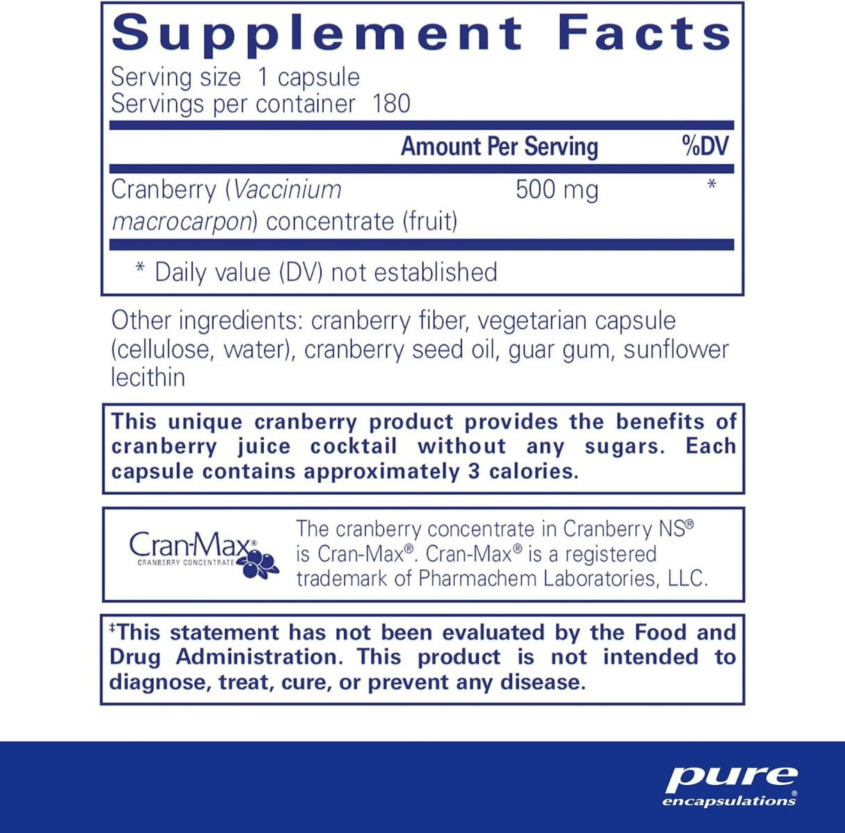 Cranberry NS 180 Veggie Caps