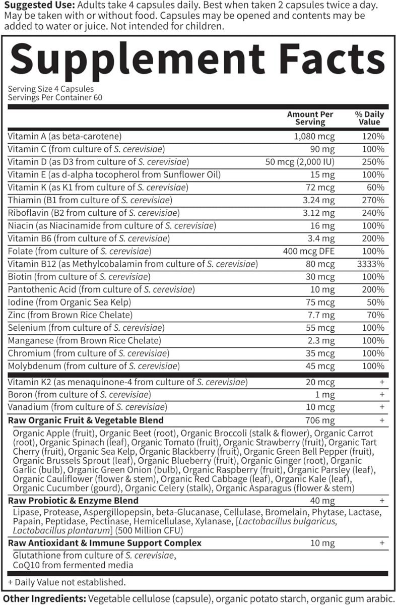 Vitamin Code 50 & Wiser Women 240 Capsules