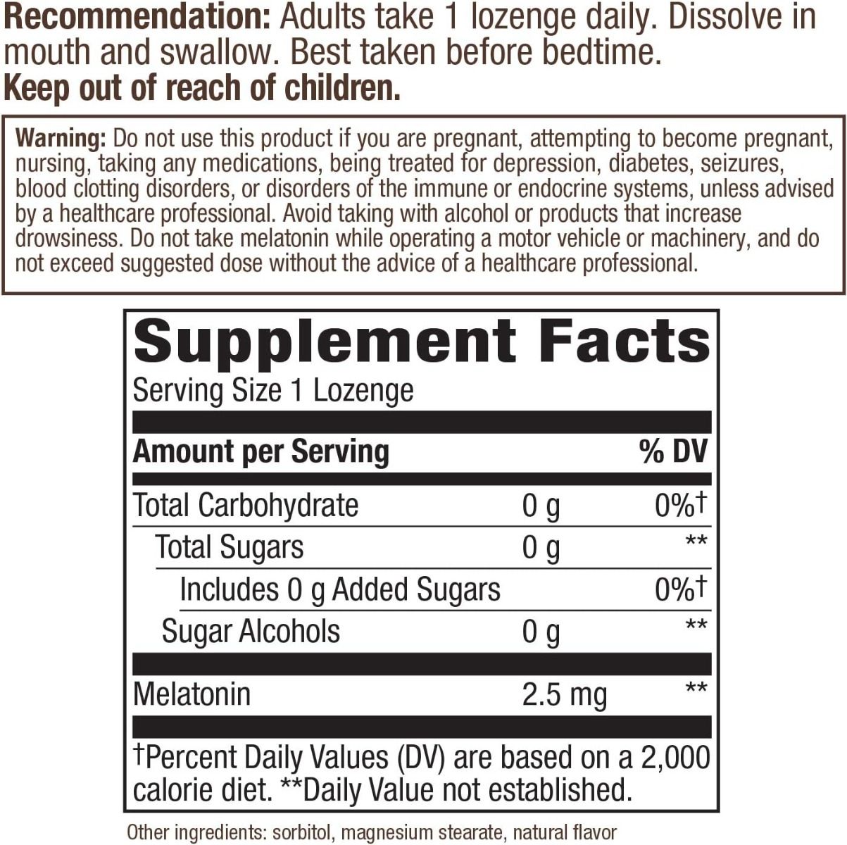 Melatonin 2.5 MG 100Lozenges