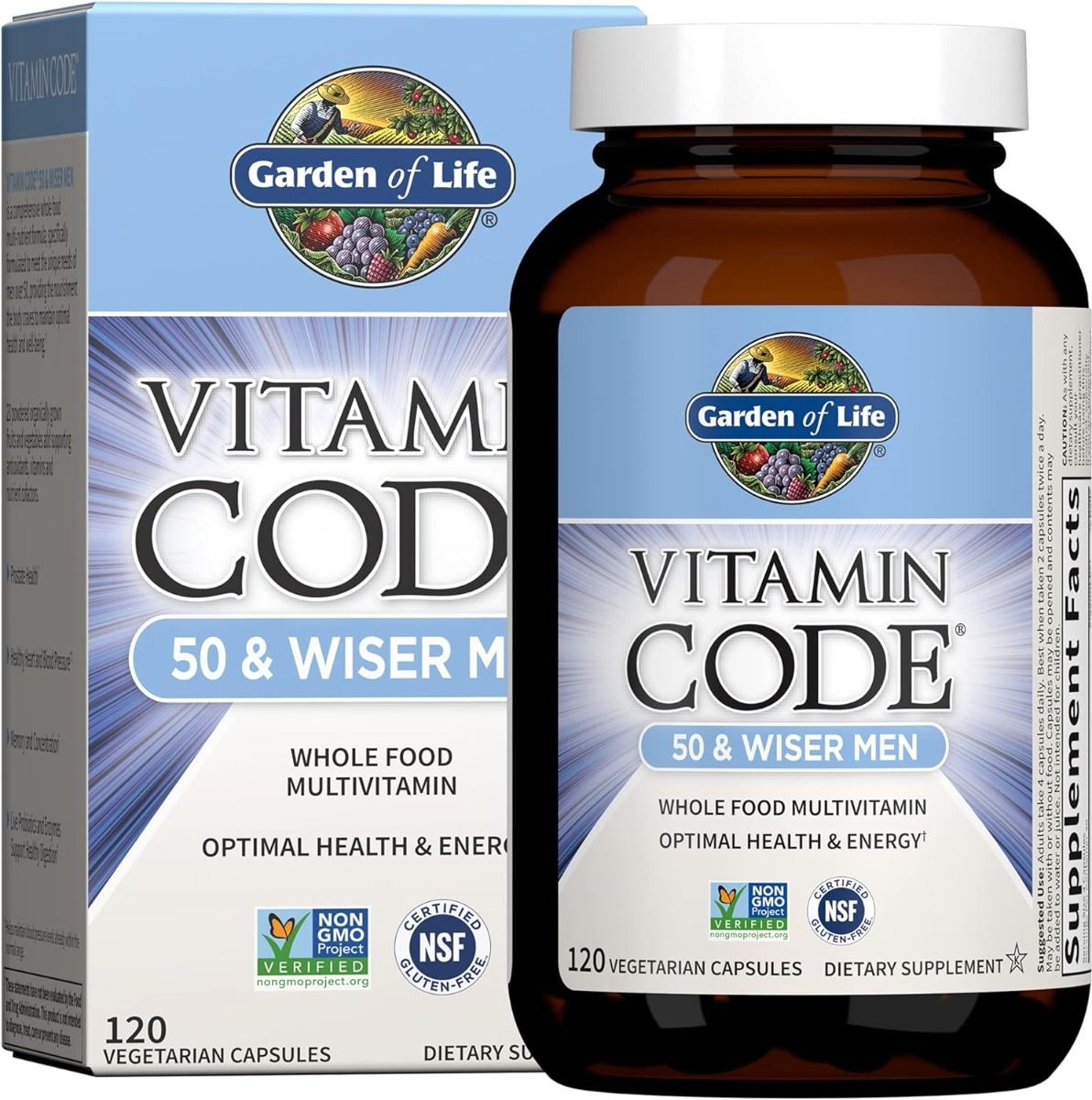 Vitamin Code 50 & Wiser Men 120 Veggie Caps