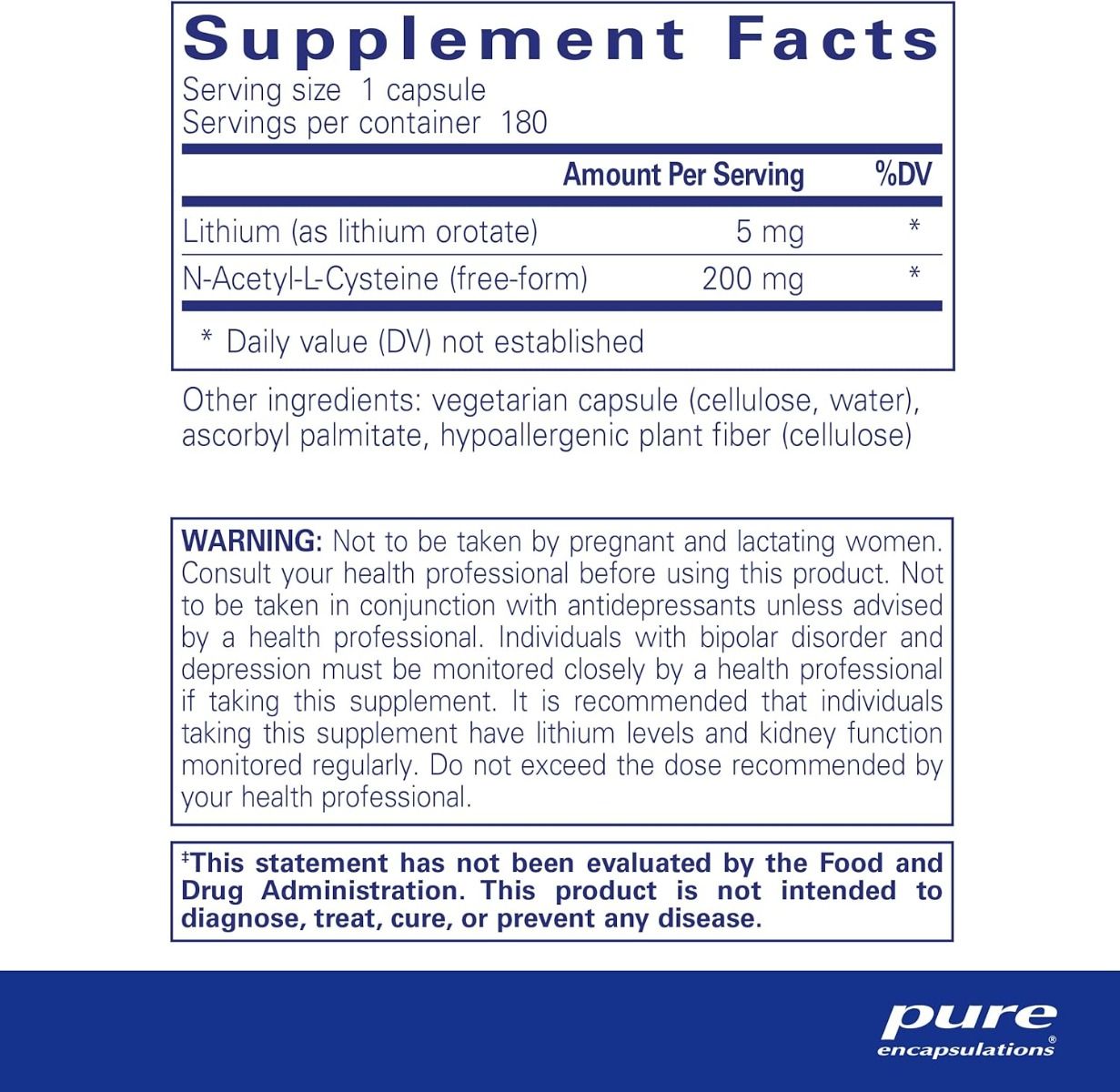 Lithium Orotate 5 MG 180 Capsules