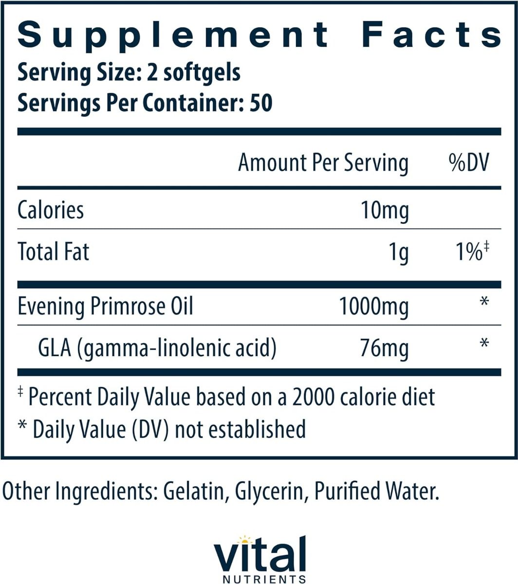Evening Primrose Oil 500 MG 100 Capsules